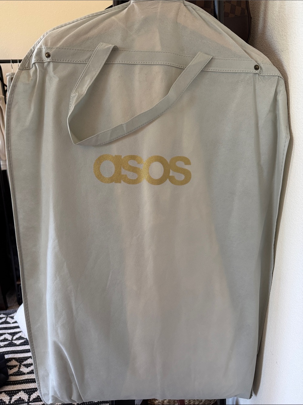 NWT Vintage ASOS Ivory V-Neck Satin Wedding Dress - Picture 7 of 8